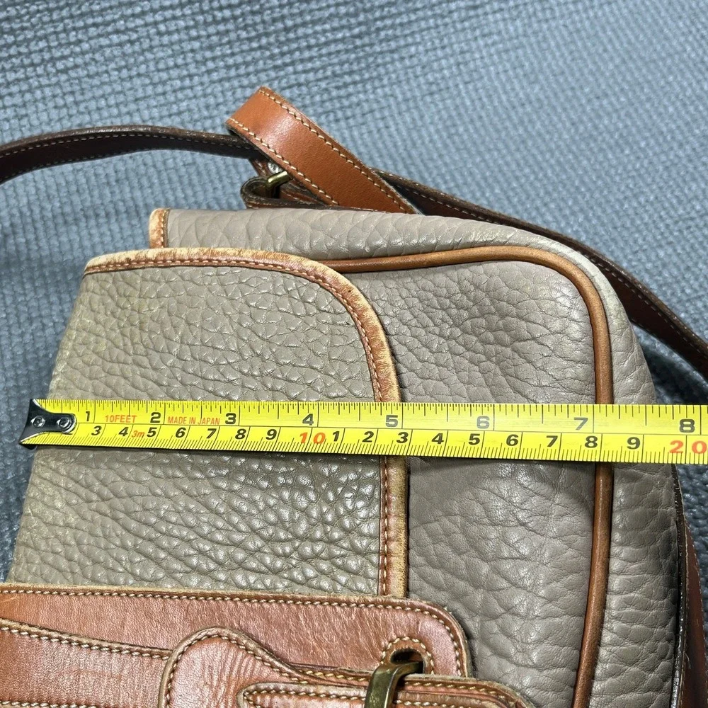 Vintage 1990's Dooney & Bourke All Weather Equestrian Bag Taupe Leather Retro